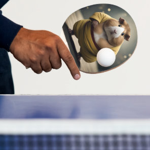 "Sumo Squeakdown: The Mighty Guinea Pig Wrestler" Ping Pong Paddle