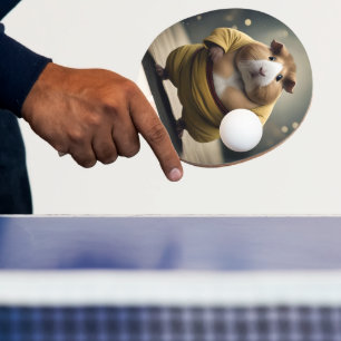 "Sumo Squeakdown: The Mighty Guinea Pig Wrestler" Ping Pong Paddle