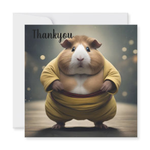 "Sumo Squeakdown: The Mighty Guinea Pig Wrestler" Thank You Card