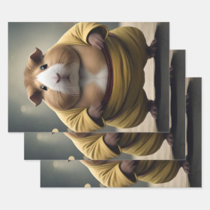 "Sumo Squeakdown: The Mighty Guinea Pig Wrestler" Wrapping Paper Sheets