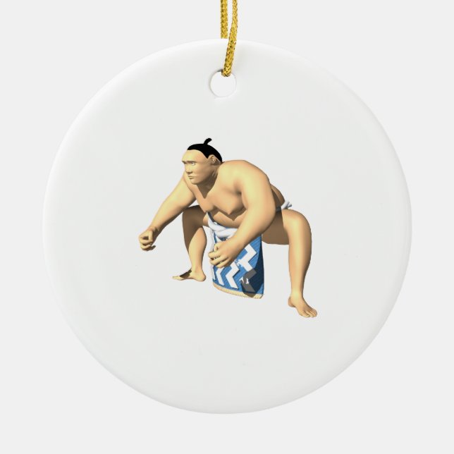 Sumo Wrestler 3 Ceramic Ornament (Front)