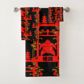 Sumo Wrestler Bath Towel Set