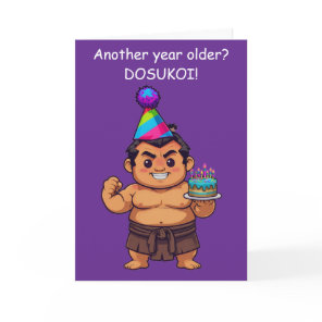Sumo Wrestler Birthday Dosukoi Greeting Card