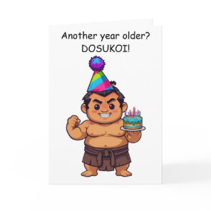 Sumo Wrestler Birthday Dosukoi Greeting Card