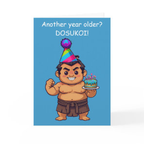 Sumo Wrestler Birthday Dosukoi Greeting Card