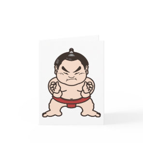 Sumo Wrestler Cartoon Japan Japanese Wrestling Card