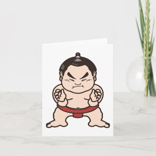 Sumo Wrestler Cartoon Japan Japanese Wrestling Card