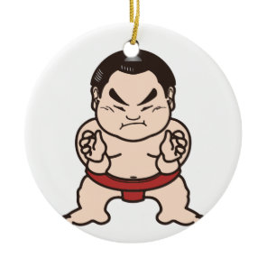 Sumo Wrestler Cartoon Japan Japanese Wrestling Ceramic Ornament