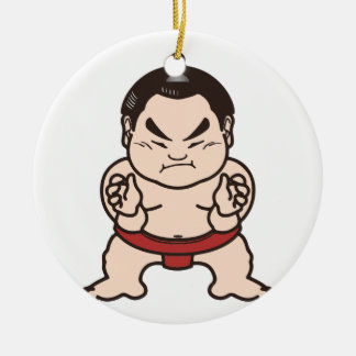 Sumo Wrestler Cartoon Japan Japanese Wrestling Ceramic Ornament
