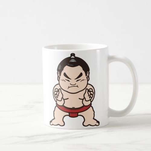Sumo Wrestler Cartoon Japan Japanese Wrestling Coffee Mug