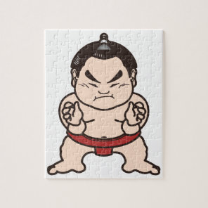 Sumo Wrestler Cartoon Japan Japanese Wrestling Jigsaw Puzzle