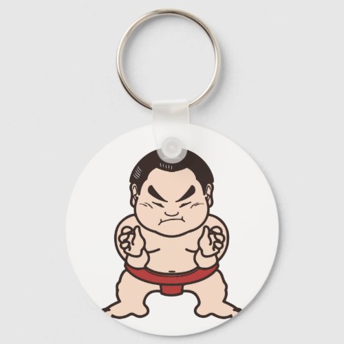 Sumo Wrestler Cartoon Japan Japanese Wrestling Keychain