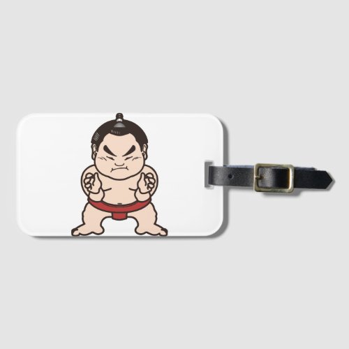 Sumo Wrestler Cartoon Japan Japanese Wrestling Luggage Tag