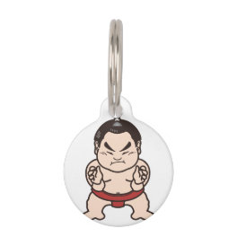 Sumo Wrestler Cartoon Japan Japanese Wrestling Pet ID Tag