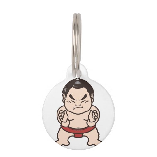 Sumo Wrestler Cartoon Japan Japanese Wrestling Pet ID Tag