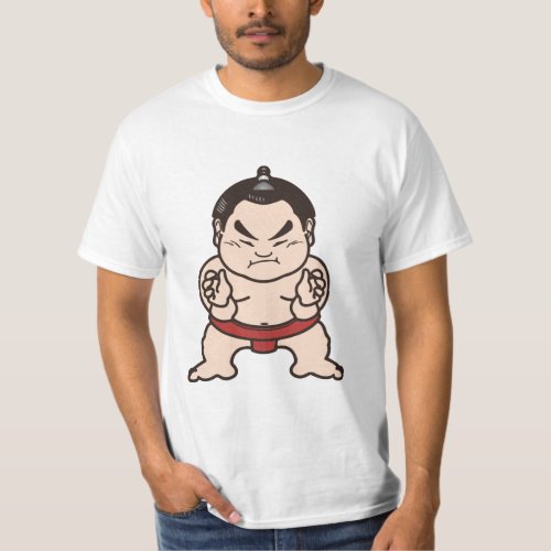 Sumo Wrestler Cartoon Japan Japanese Wrestling T_Shirt