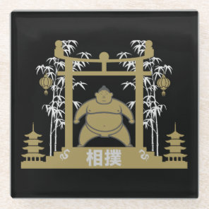 Sumo Wrestler Glass Coaster