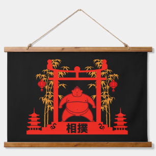 Sumo Wrestler Hanging Tapestry