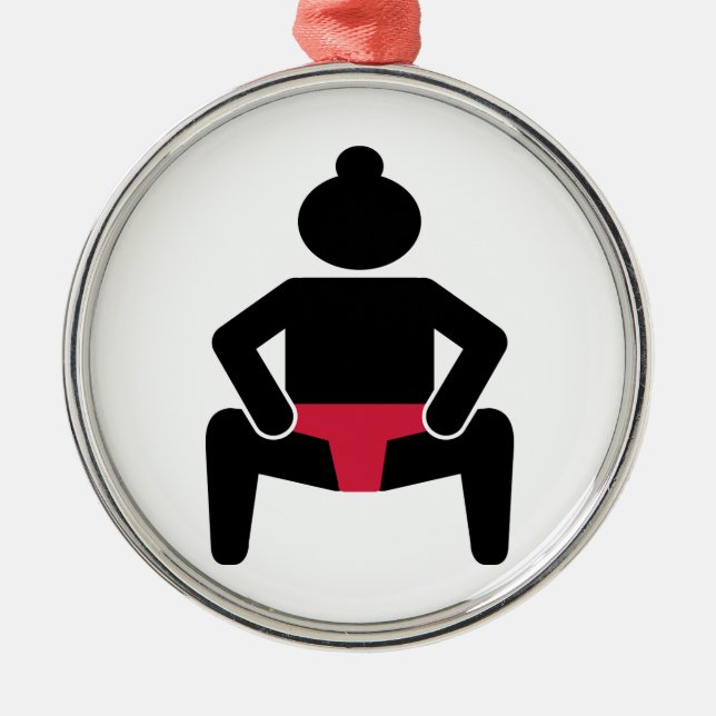Sumo wrestler metal ornament (Front)