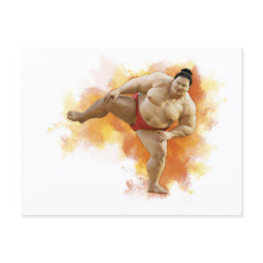 SUMO Wrestler Postcard