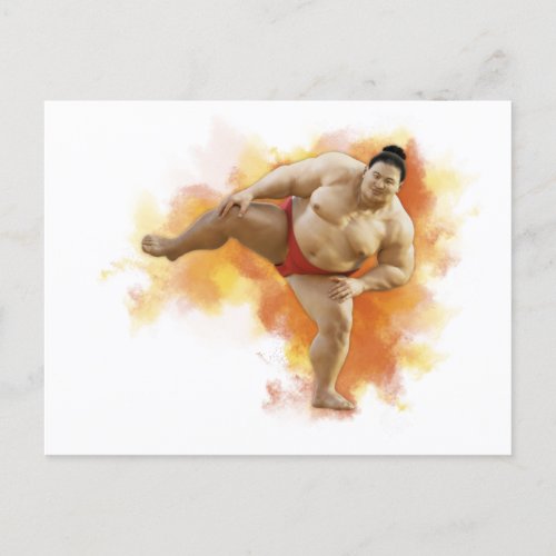 SUMO Wrestler Postcard