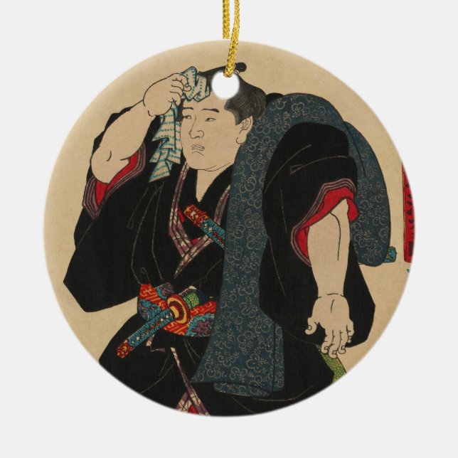 Sumo Wrestler Somagahana Fuchiemon Ceramic Ornament (Front)