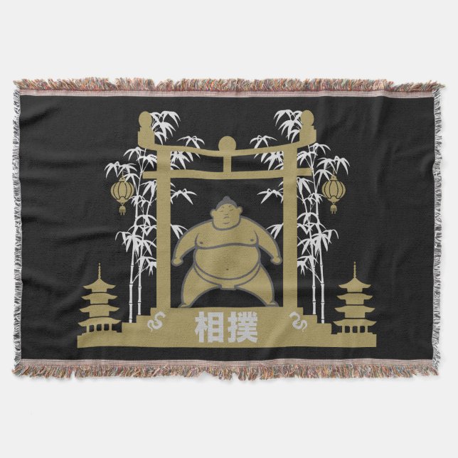 Sumo Wrestler Throw Blanket (Front)