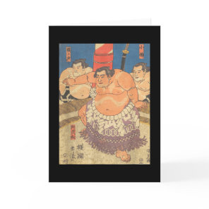 Sumo Wrestler Vintage Art I love Japanese Sumo Card