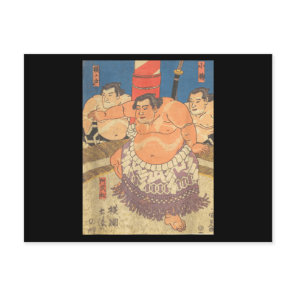 Sumo Wrestler Vintage Art I love Japanese Sumo Postcard