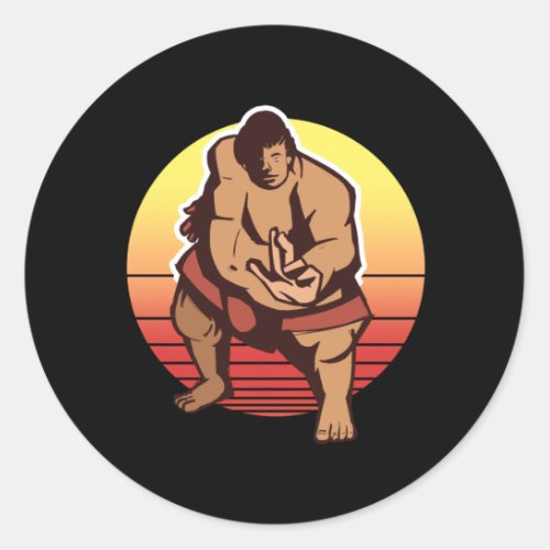 Sumo Wrestler Wrestler Japan Classic Round Sticker