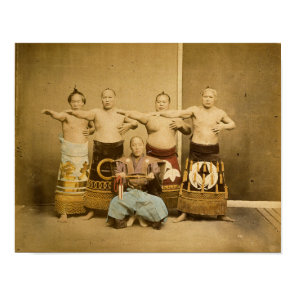 Sumo Wrestlers Japan Antique Photograph 1877 Poster