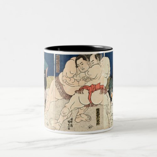 Sumo Wrestling 1860 Two_Tone Coffee Mug