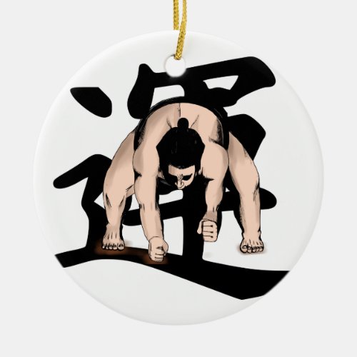 sumo_wrestling ceramic ornament