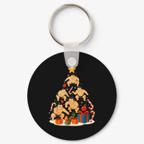 Sumo Wrestling Japanese Sumo Wrestler Christmas Tr Keychain