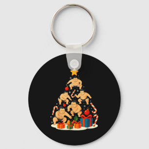 Sumo Wrestling Japanese Sumo Wrestler Christmas Tr Keychain