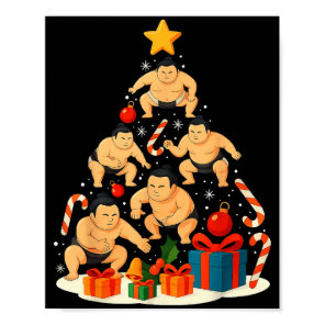 Sumo Wrestling Japanese Sumo Wrestler Christmas Tr Poster