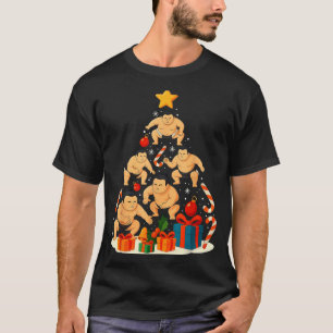 Sumo Wrestling Japanese Sumo Wrestler Christmas Tr T-Shirt