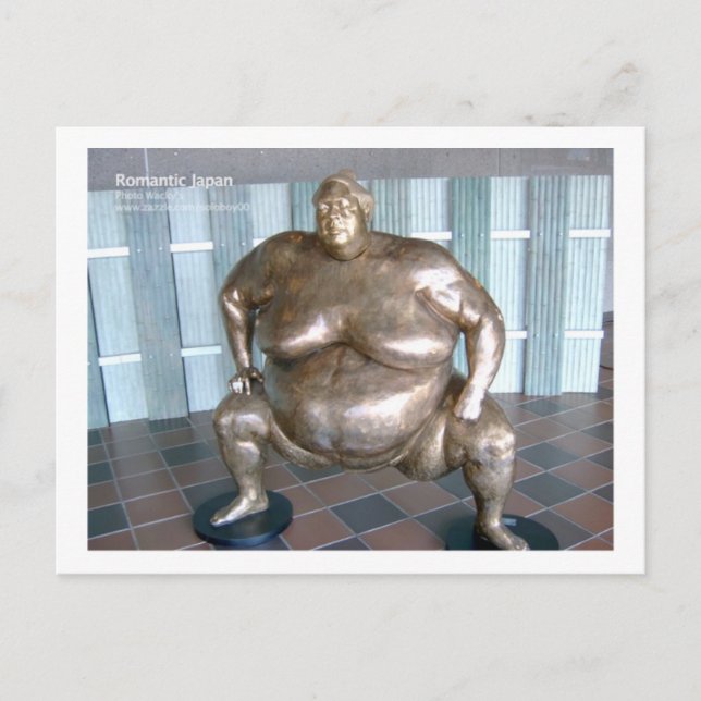 Sumo Wrestling Sculpture, Japan Postcard (Front)