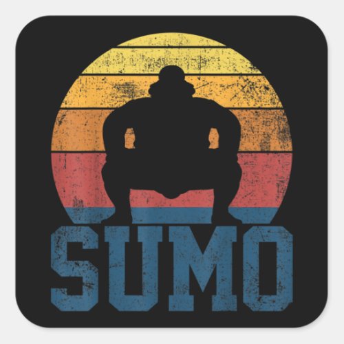 Sumo Wrestling Sumo Wrestler Vintage Square Sticker