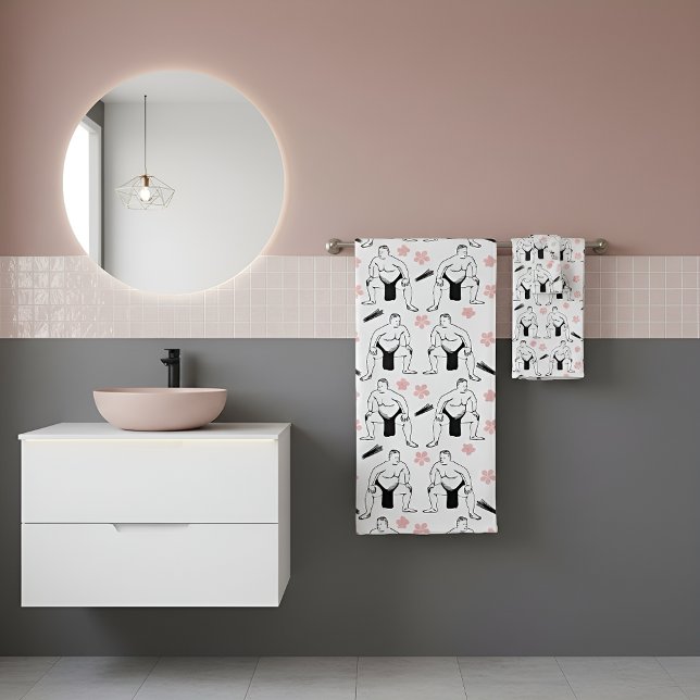 Sumo's and Cherry Blossoms Bath Towel Set (Creator Uploaded)