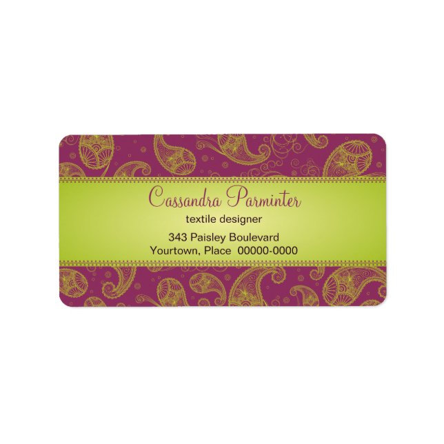 Sumptuous Paisley Address Labels (Front)