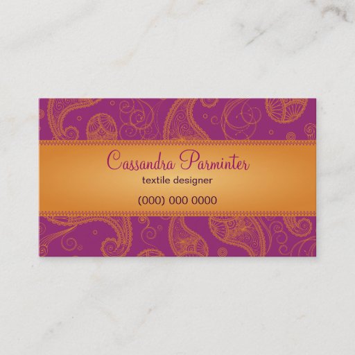 Customizable Sumptuous Paisley Business Card