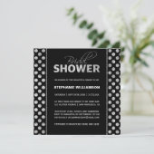 Sumptuous Silver on Black Bridal Shower Invitation (Standing Front)