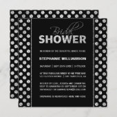 Sumptuous Silver on Black Bridal Shower Invitation (Front/Back)