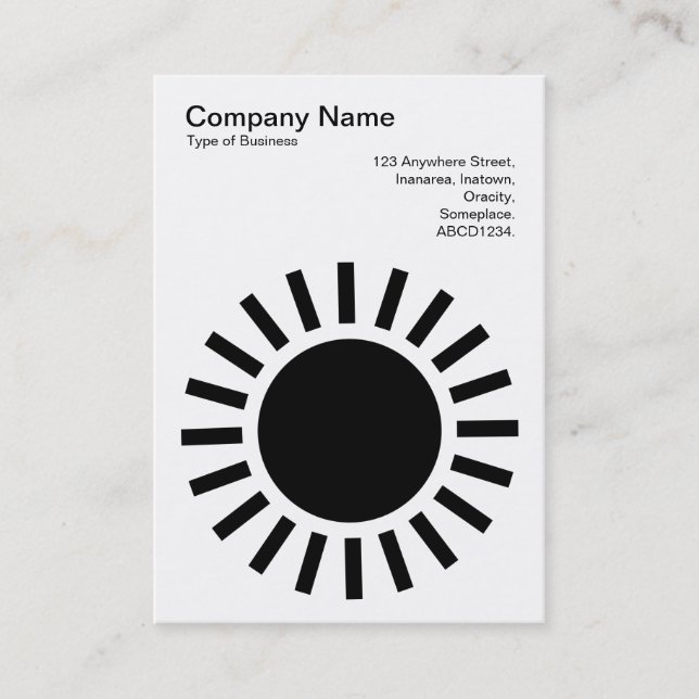 Sun 01 - Black on White Business Card (Front)