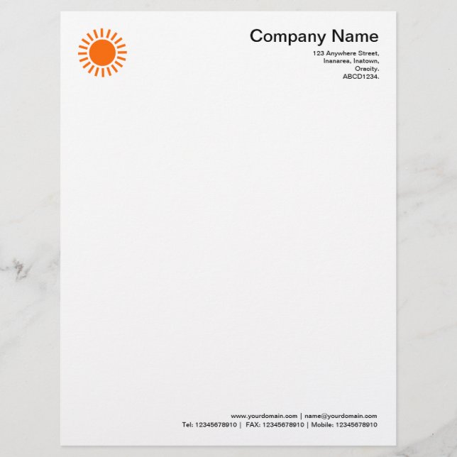 Sun 01 - Orange Letterhead (Front)