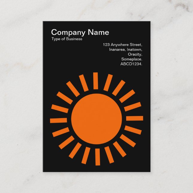Sun 01 - Orange on Black Business Card (Front)