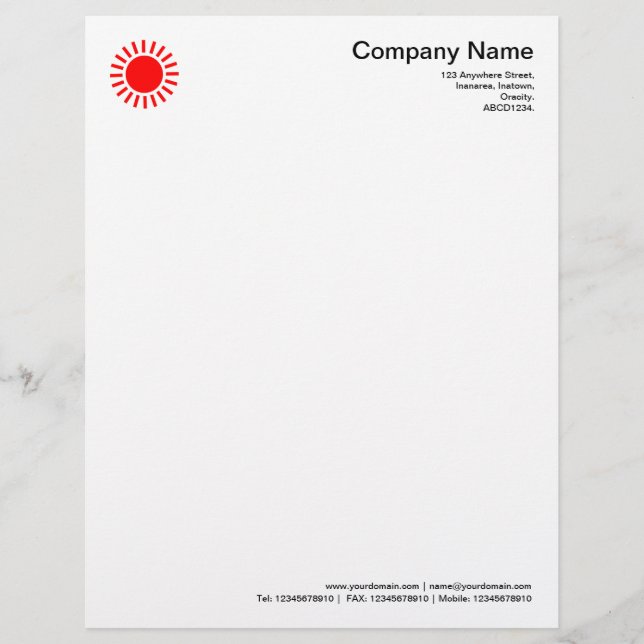 Sun 01 - Red Letterhead (Front)
