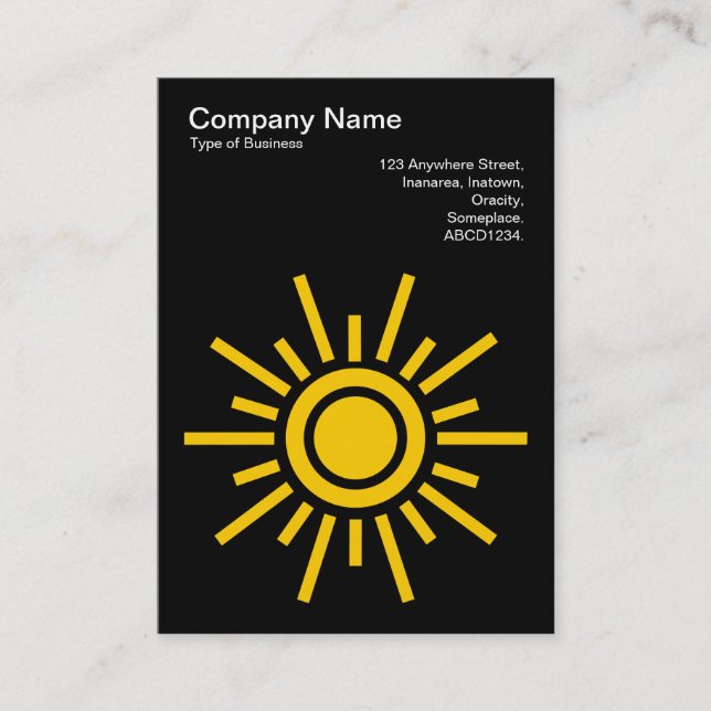 Sun 02 - Amber on Black Business Card (Front)