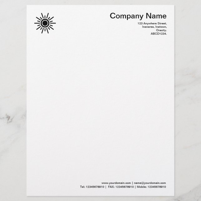 Sun 02 - Black Letterhead (Front)